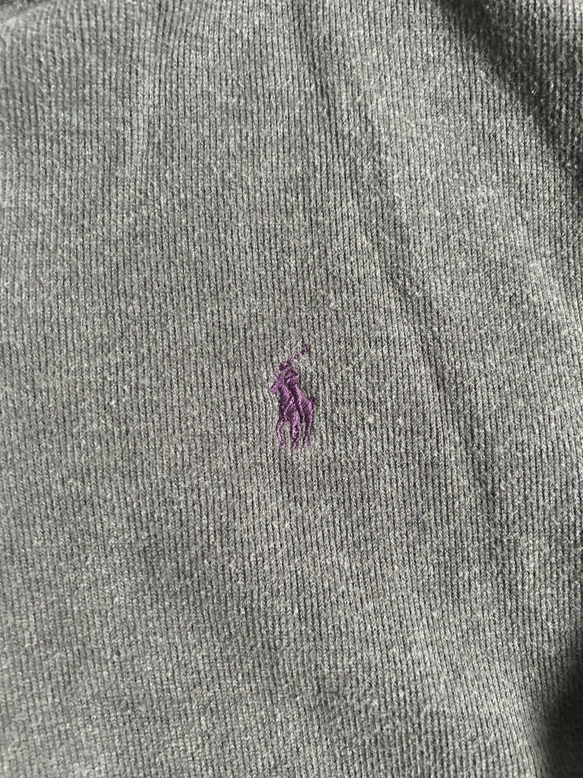 Felpa pullover Polo Ralph Lauren XXL verde viola pony quarto cerniera