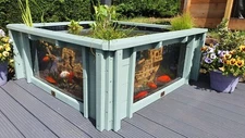 Pond with two large windows Lotus Garden Aquarium fish pond