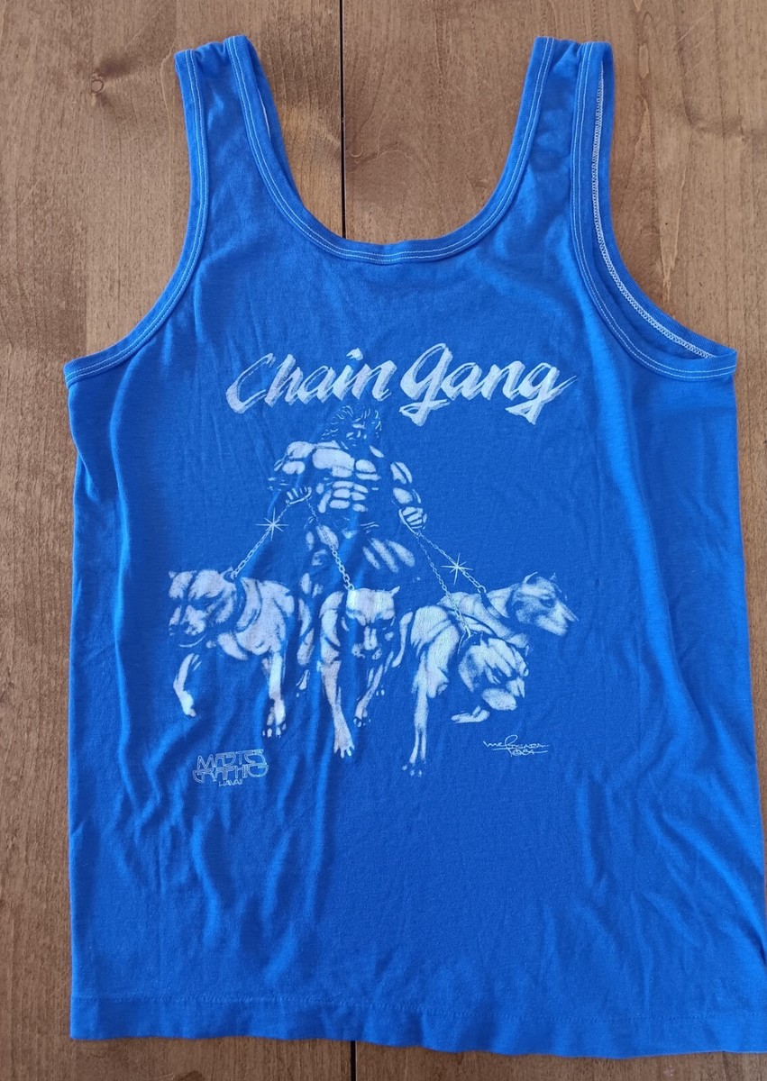 Vintage 80's Pitbull Master Graphics Hawaii Tank Top Pit Bulls