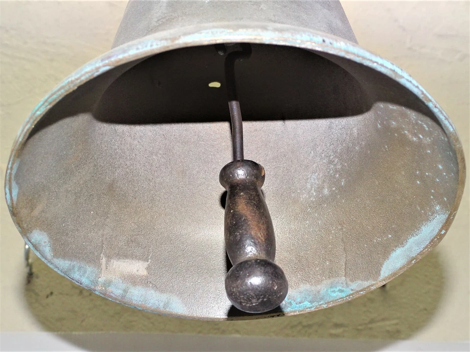 *IMPORTANTE CLOCHE PORTE D'ENTREE ECOLE BRONZE avec TRES JOLI BATTANT déco BELL - Photo 3/4