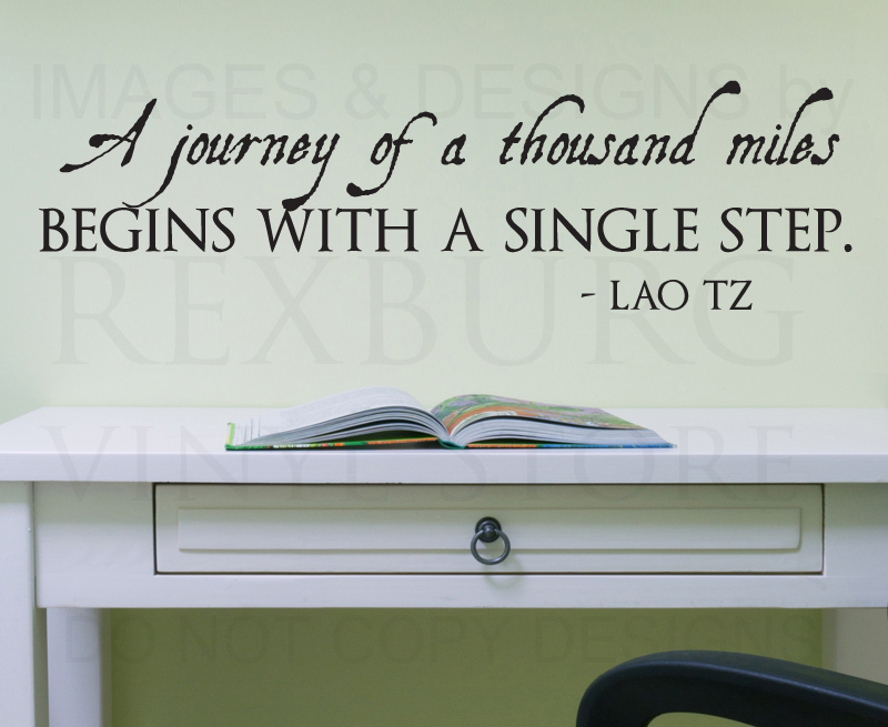 Vinyl Wall Decal Motivational Quote Journey of a Thousand Miles J60 Sticker