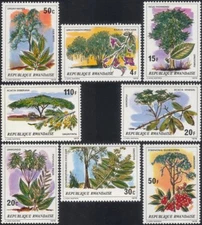 Rwanda 1979 Trees/Flowers/Plants/Nature/Figs/Palms/Leaves/Fruit 8v set (n22307b)