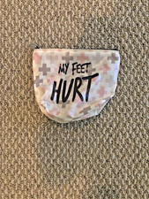 My Feet Hurt Dance Zip Pouch Color: Pink, White, Grey Size: Small