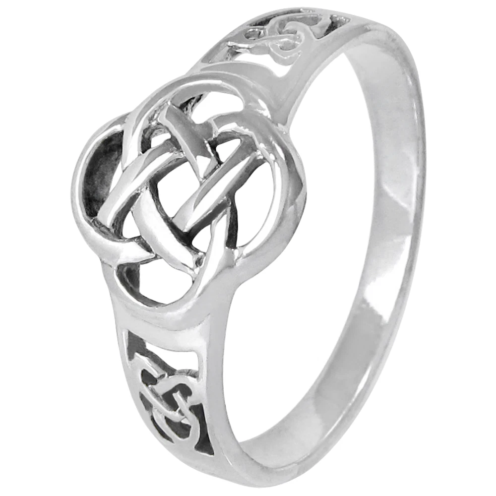 Sterling Silver Celtic Triquetra Solomon s Knot Irish Symbol Ring sizes 4 15