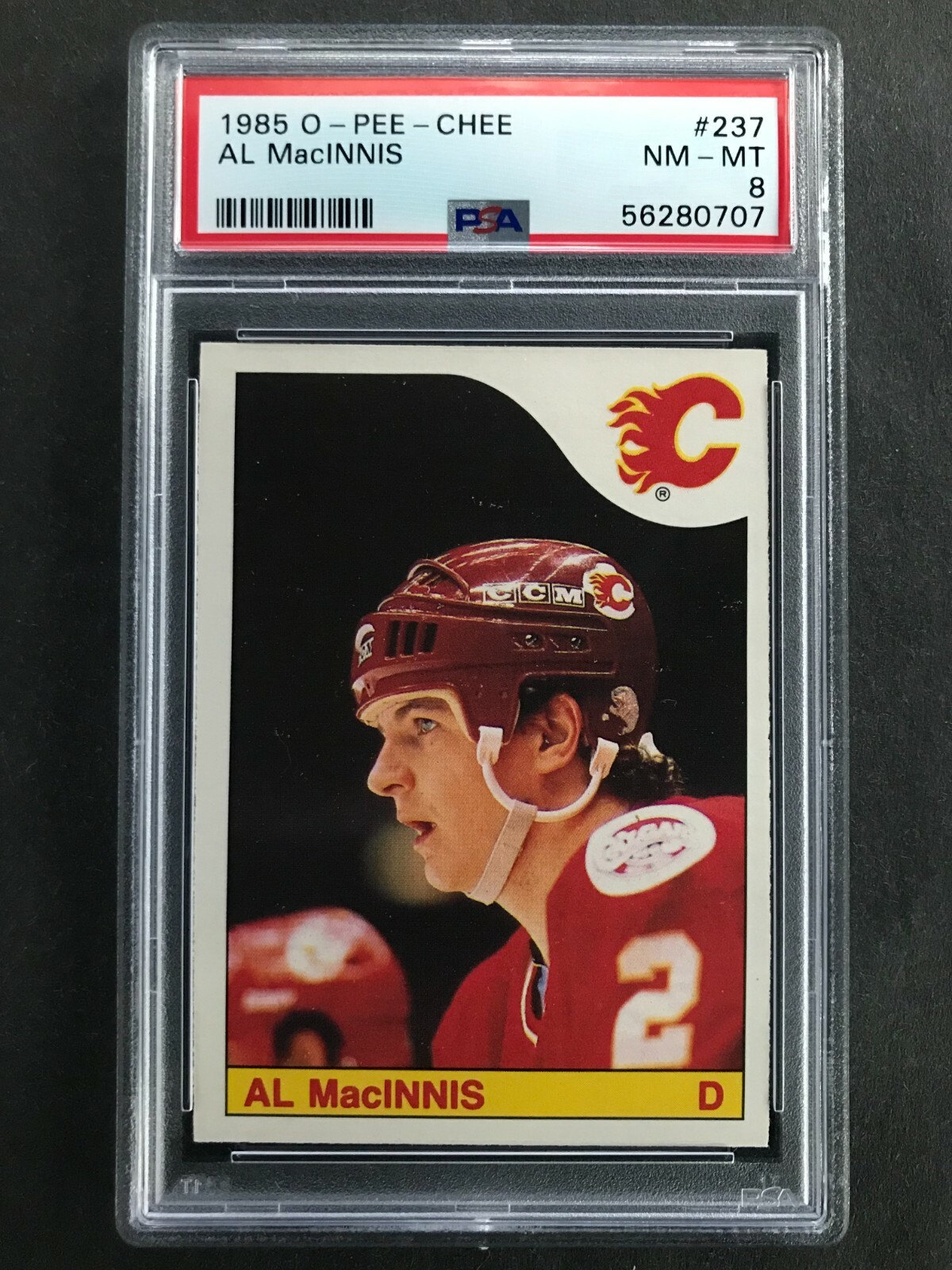 AL MACINNIS  RC  1985-86 O-PEE-CHEE  NO 237  PSA 8   65734