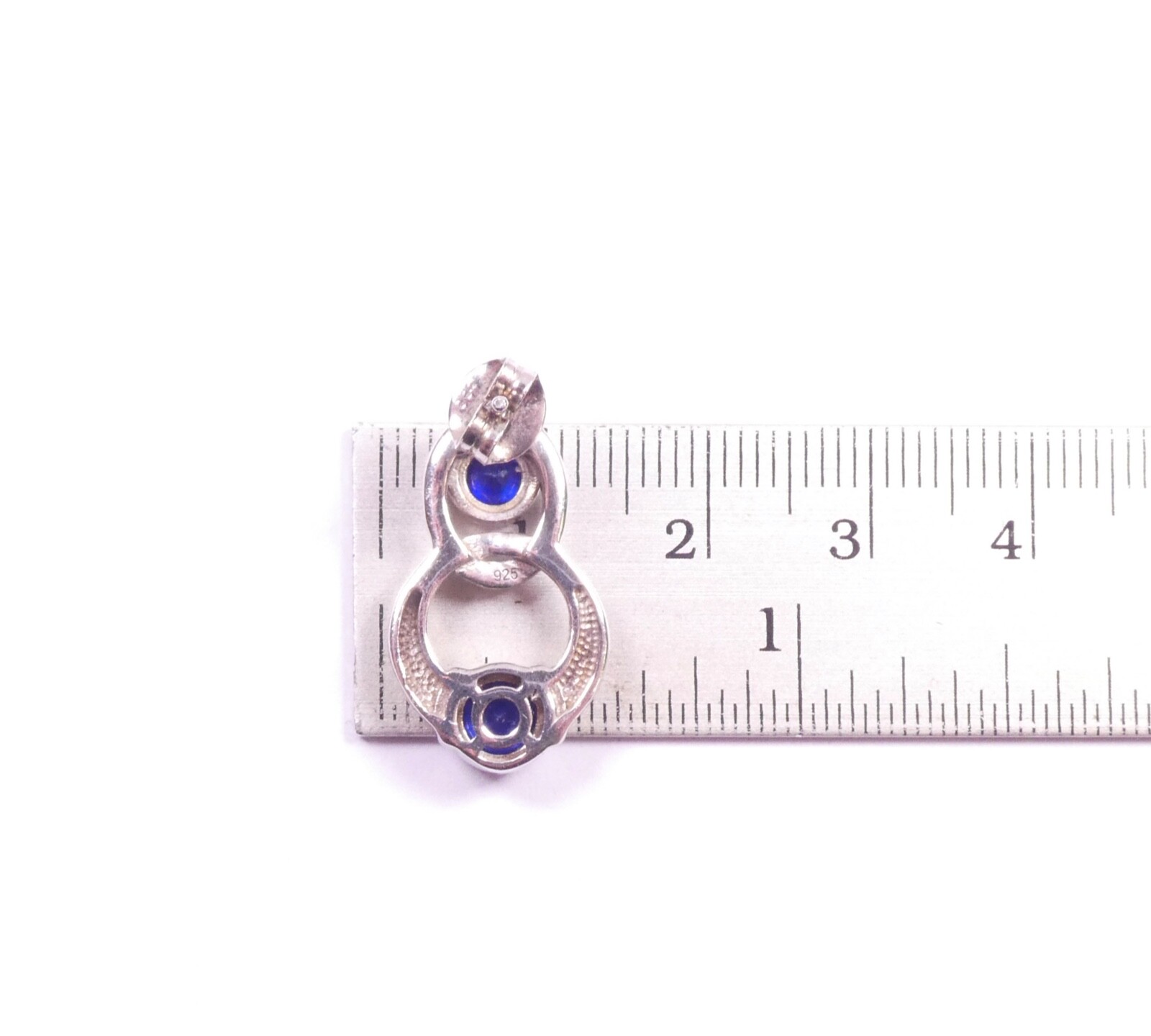 Sapphire Earrings Interlocking Loop 925 Sterling … - image 7