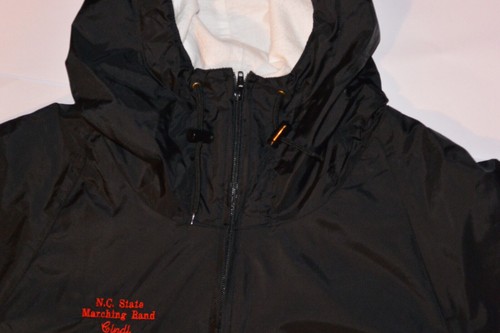 NC STATE MARCHING BAND BLACK NYLON PULLOVER JACKET! 1/2 ZIP/HOOD/COTTON LINED! S - Picture 5 of 11