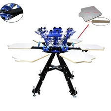 Micro-registration 6 Color 6 Station Screen Printing Press Rotary Screen Printer