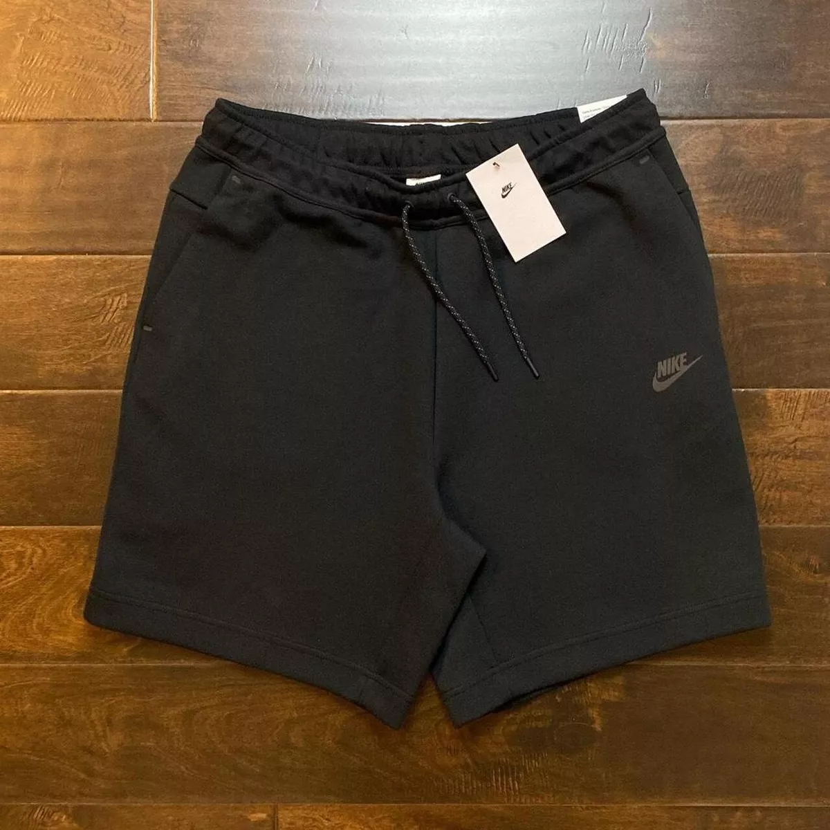 Mens Black Nike Tech Fleece Sweat Shorts Size XLT NWT