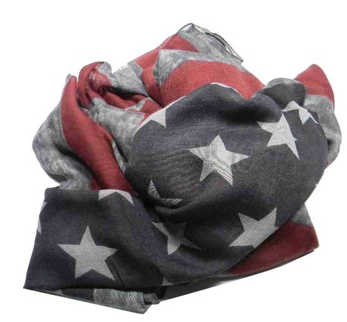 SCIARPA pashmina UOMO DONNA BANDIERA AMERICANA melange GRIGIA BEIGE sciarpe USA - Imagen 6 de 8