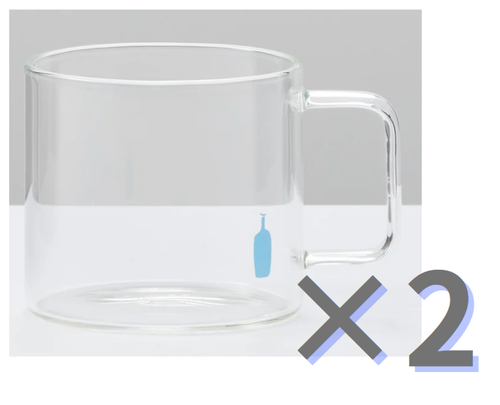 Tazza di vetro caffè bottiglia blu 250 ml/8,45 oz x 2 vetro resistente al calore Giappone NUOVO - Foto 2 di 7