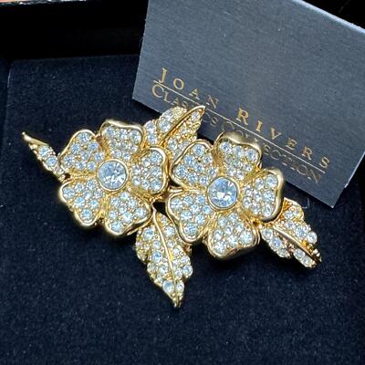 Joan Rivers Crystal Duet Pin Classic Collections Box