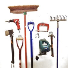 Werkzeughalter Haken Gartenhaus Garage Wand Doppel Metall Werkstatt Aufbewahrung 