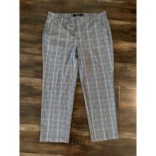 Liverpool Los Angeles Kelsey Trouser Plaid Blue Grey Petite 12/31 Pants