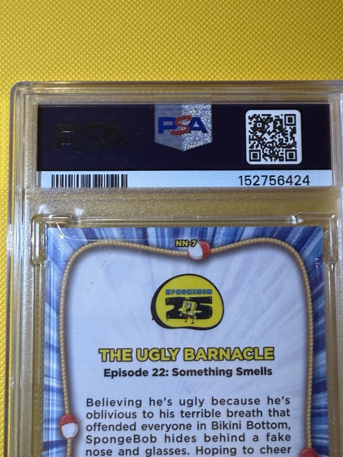 2025 Topps Chrome Sapphire Spongebob The Ugly Barnacle Nautical Nonsense PSA 9 view 5
