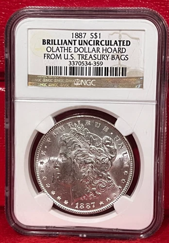 1887 P  MORGAN SILVER DOLLAR NGC UNC OLATHE DOLLAR HOARD (2632504)