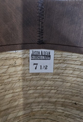 Jason Aldean Collection by Resistol Amarillo Sky Palm Leaf Cowboy Hat Size 7 1/2 - Picture 2 of 9
