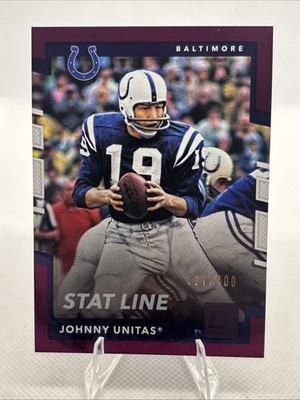 2017 Panini Donruss Stat Line 227/400 Johnny Unitas #229 Baltimore Colts (HOF)