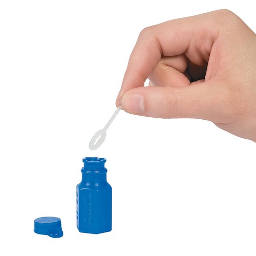 Bulk 48 Pc. Mini Hexagon Blue Bubble Bottles - 第 2/2 張圖片