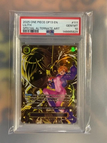 One Piece OP07-111 Lilith OP13 Special SP Parallel ENG Alternate Alt Art PSA 10