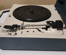 Victrola VSC-725SB Portable Suitcase Turntable Record Player Gray with Adapter