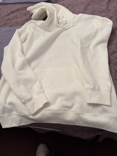 New Adidas White Fleece Hoodie Size 18 L - Picture 1 of 6