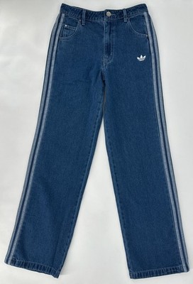 Adidas Originals Jeans Womens 23x32 Blue 3-Stripes Firebird Denim Pants JD2574