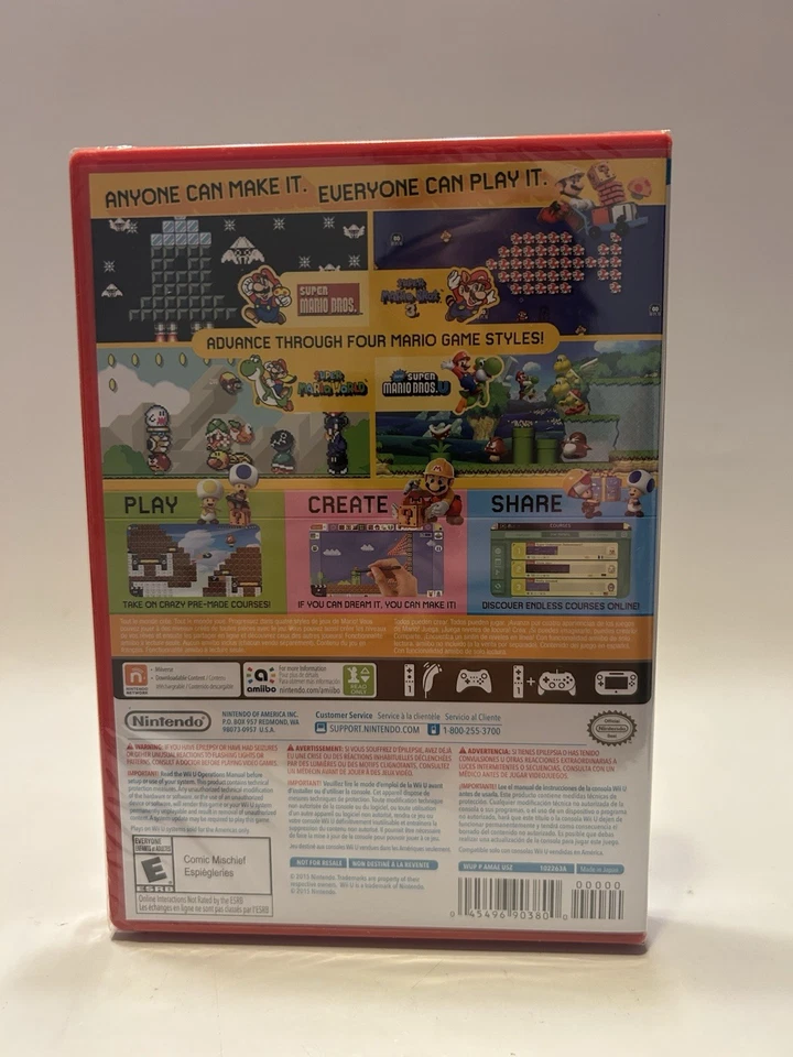 Super Mario Maker Bundle Nintendo Wii U Game w/ Box & Art Book Brand New Sealed - Image 3 of 4