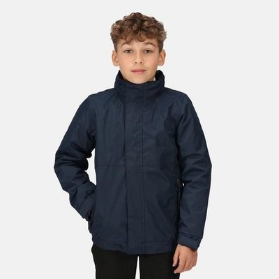 Regatta Dover navy Kinder wasserdichte Fleece gefütterte Bomberjacke #TRW418