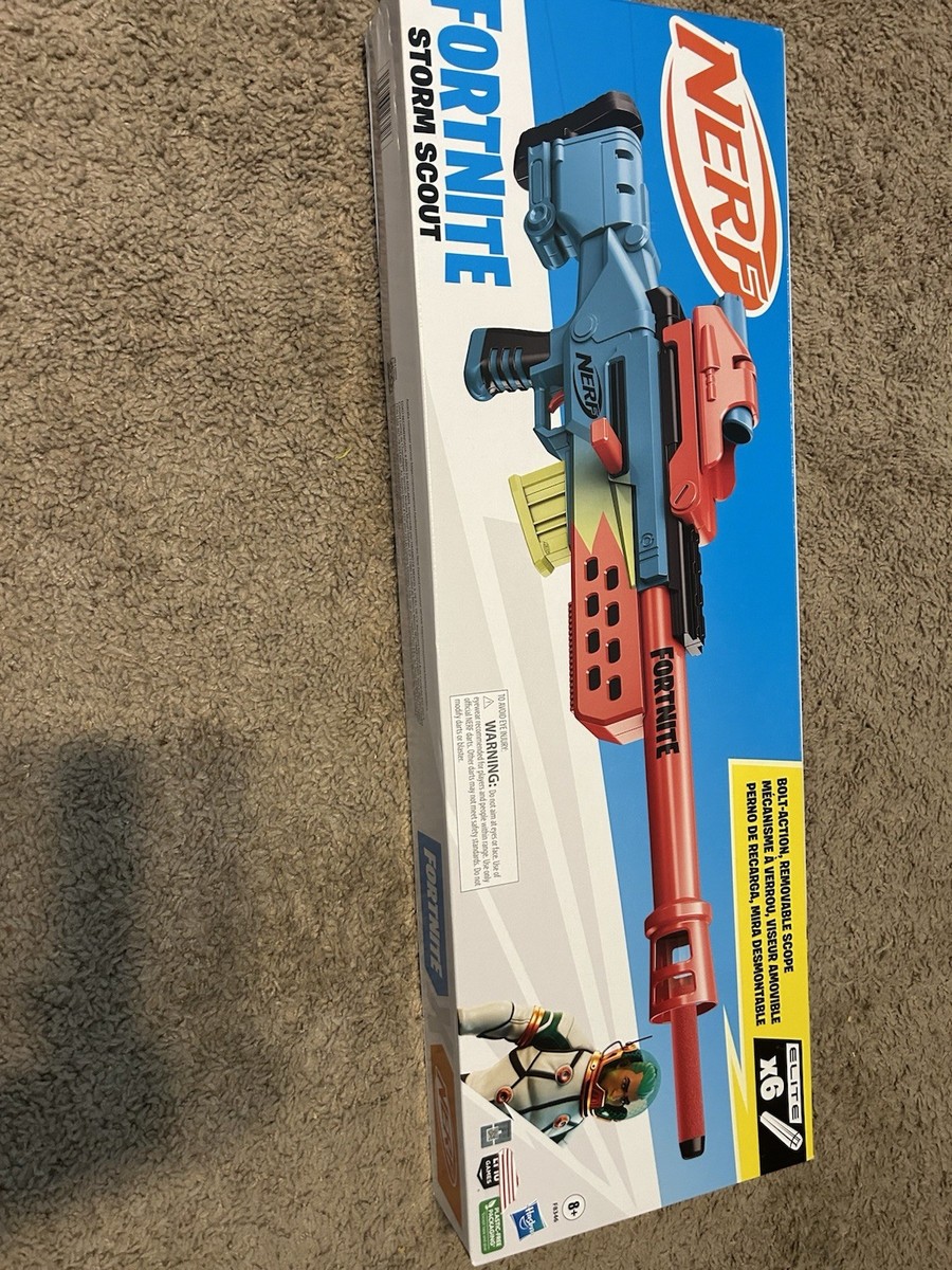 Nerf Fortnite Storm Scout Blaster, Nerf Scope, 6-Dart Clip