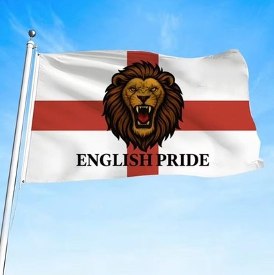 Saint George Flag ENGLAND ST GEORGE HAND WAVING FLAG Small 6" X 4" With 10" Pole ENGLISH 3 LIONS E St George Flag - Foto 3