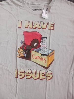 welovefine Deadpool Men's XX-Large White Graphic Print Cotton Short Sleeve T-Sh 