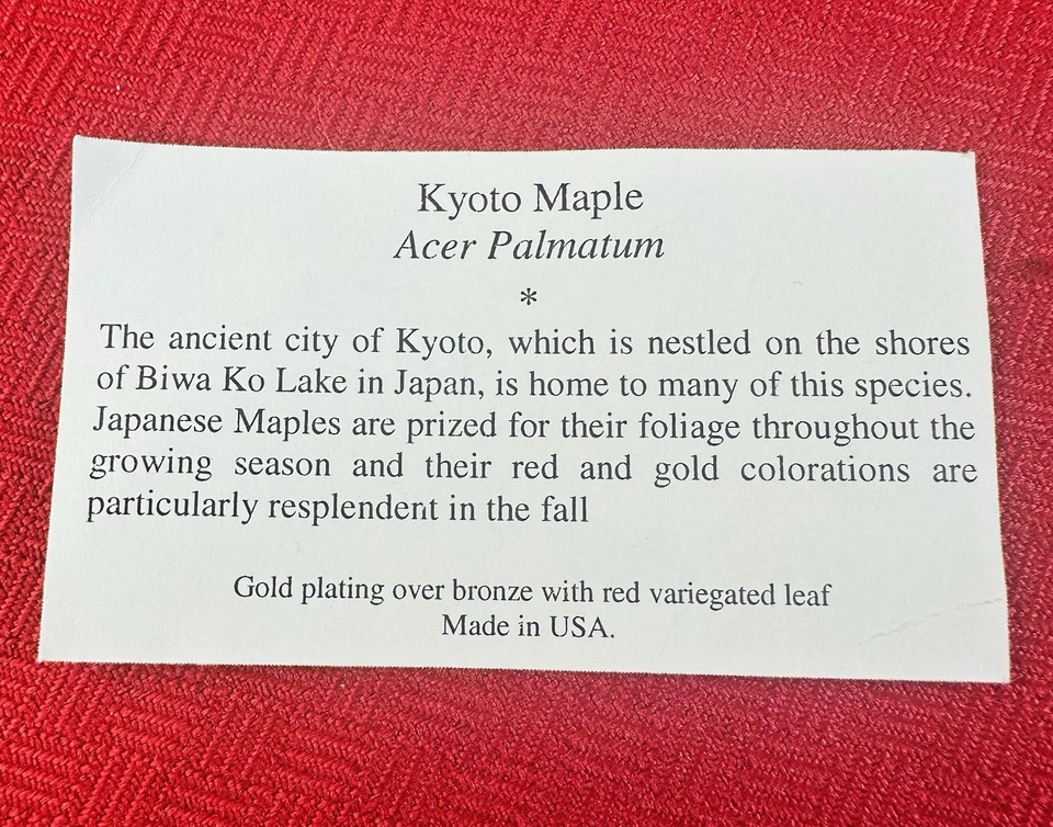 Michael Michaud Kyoto Maple Necklace 20” Gold Bronze Red Beads Silver Seasons - Image 4 of 4