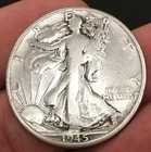 1945-S WALKING LIBERTY SILVER HALF DOLLAR 50c San Francisco Mint 90% Silver