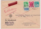 All. occupation courier letter MiF 80, 92 + Posthorn Hamburg-Harburg 13.7.1951