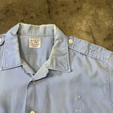 Vintage 50s 60s badger Loop Collar Shirt Large Sanforized Distressed