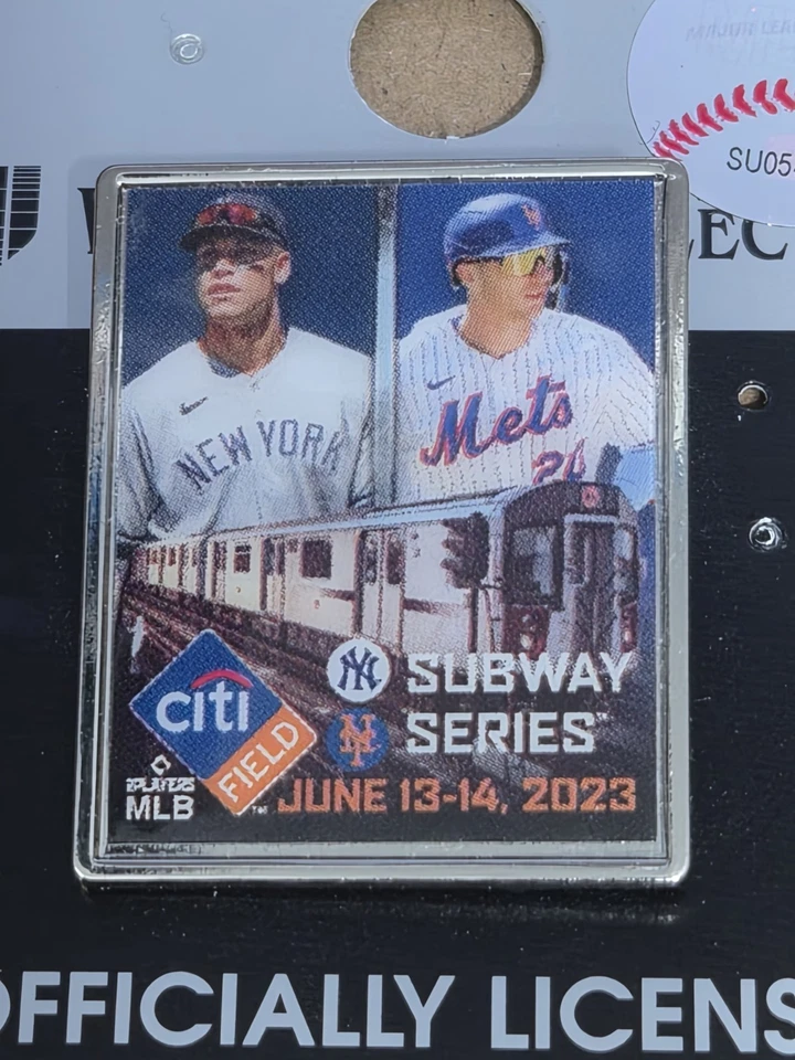 2023 NY Subway Series Slugger Pin Citi Field Yankees Mets Judge Alonso New York - Image 2 of 4