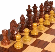15" Folding Wooden Chess & Checkers Set - Acrylic Chess Pieces / Wooden Checkers
