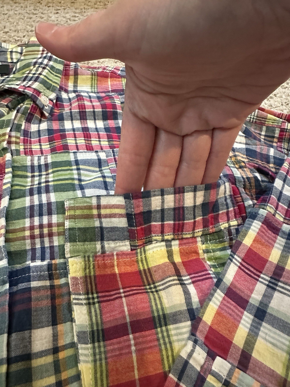 J. Crew Small Patchwork Plaid Button Down Long Sl… - image 4
