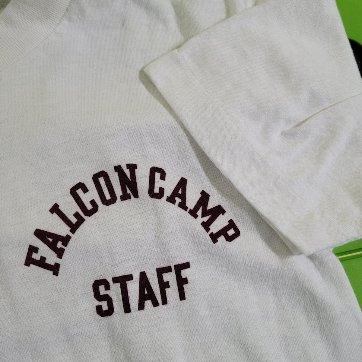 Vintage 70s 80s Champion White Tshirt Falcon Camp XS USA Made