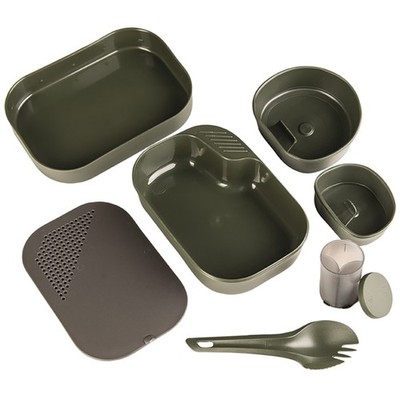 Wildo  Camp-A-Box  7-tlg. Geschirr Set Oliv Kunststoff Outdoor Camping Becher