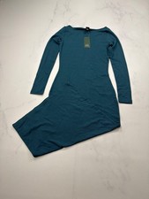Wild Fable Long Sleeve Midi Dress Teal Scoop Neck Bodycon - Womens XS