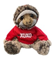 Dandee 18 Sloth Plush Wearing A Red XOXO Hooded Sweatshirt