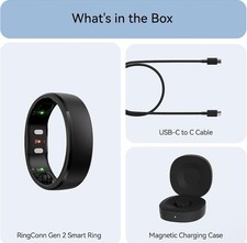 NEW RingConn Gen 2 Ultra-Thin Smart Ring Size 8 Matte Black Health Tracking
