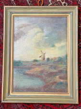 Anonyme - Huile sur toile - Moulin - XX