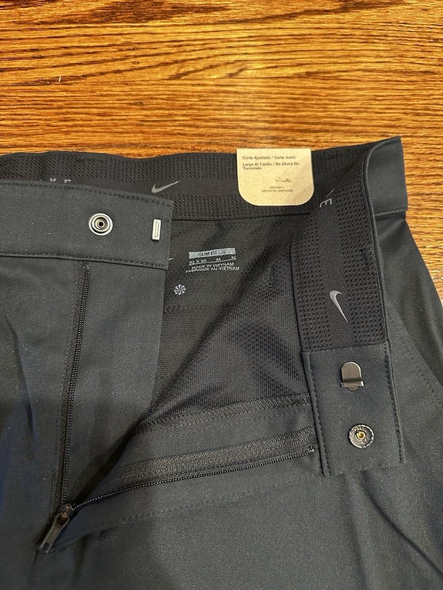 Nike Tour Repel Chino Slim Fit Golf Pants Men's 32x30 Black FD5622