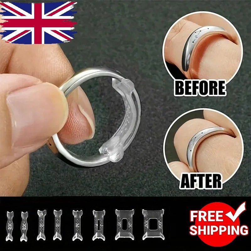 8Pcs Silicone Ring Size Adjuster Invisible Resizer Reducer for Loose Rings UK