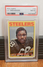 1972 Topps LC Greenwood #101 RC Rookie, PSA 8 NM-MT Pittsburgh Steelers