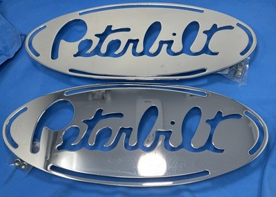 Set of 2 Peterbilt Truck 17.5'' x 7.5'' Stainless Steel Mud Flap Weights-Set