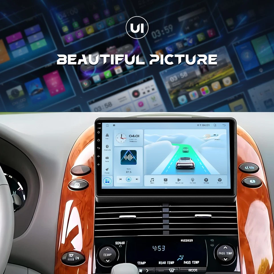 Stereo For Toyota Sienna 2004-2010 Car Radio Apple Carplay Android 13 GPS Navi Foto 3 de 4